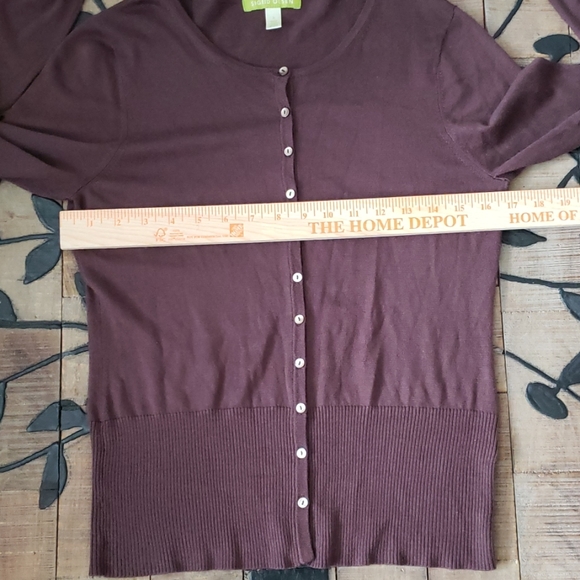 Sigrid Olsen Light weight Brown Button up cardigan - Picture 7 of 8